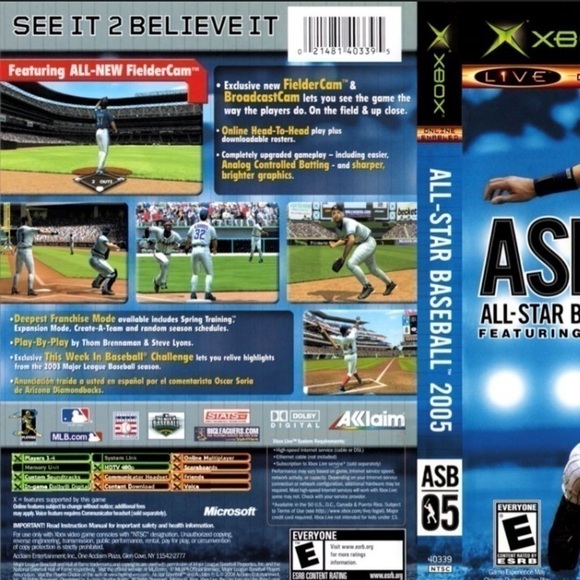 𝅺ALL-STAR Baseball 2005 For XBOX - Picture 2 of 2